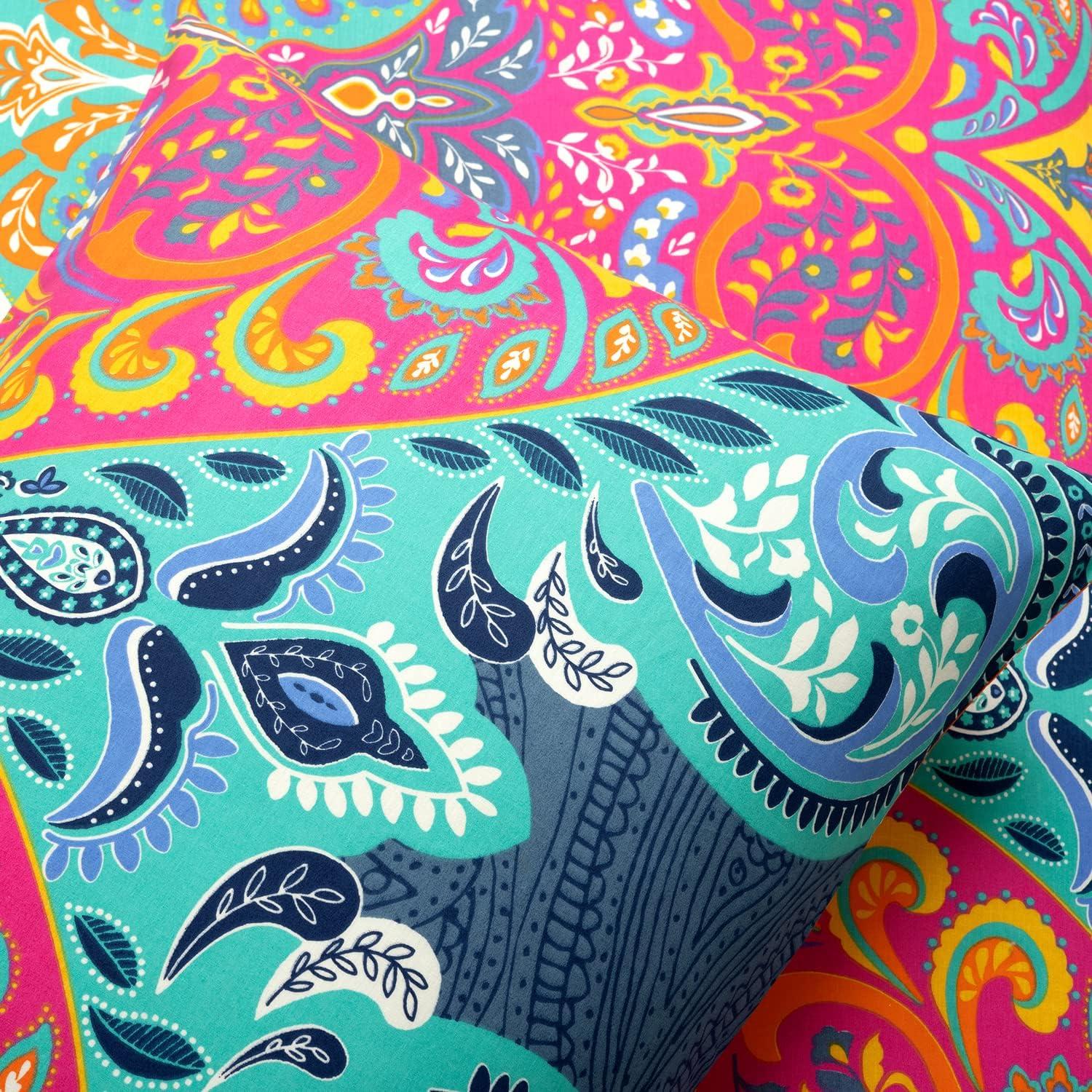 Lush Decor Boho Chic Duvet Cover - Turquoise/Navy - Full/Queen