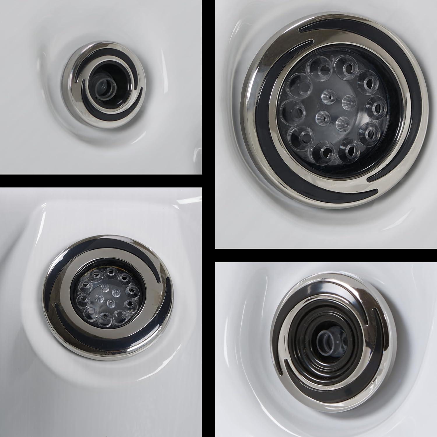 Aqualife® by Strong Spas® Grand Banks™ 5-Person 81-Jet Acrylic Lounger Hot Tub Spa, Stainless Steel Heater and Ozonator, Multi Color LED Lighting, Insulated Cover Included