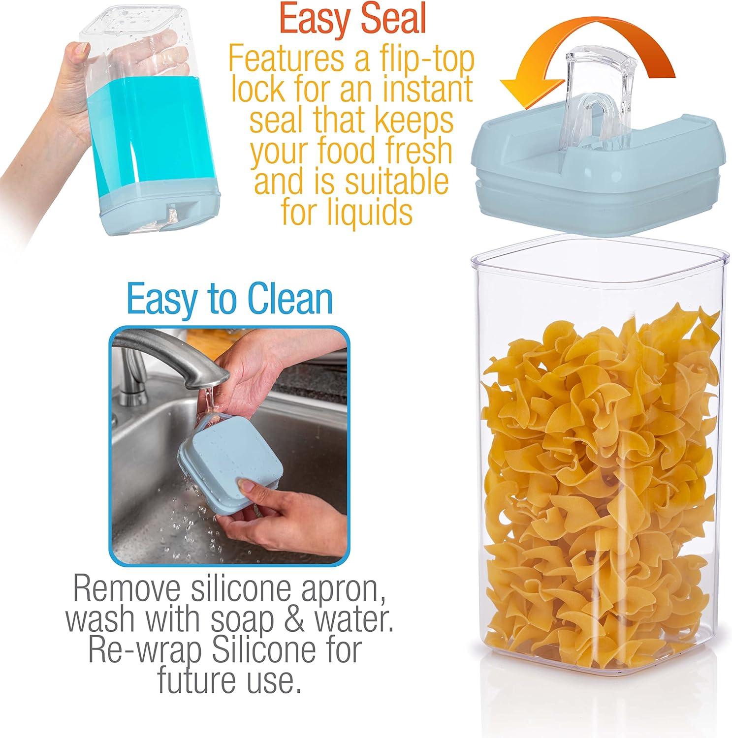 Cheer Collection Airtight Food Storage Containers, Set of 7 (Blue)