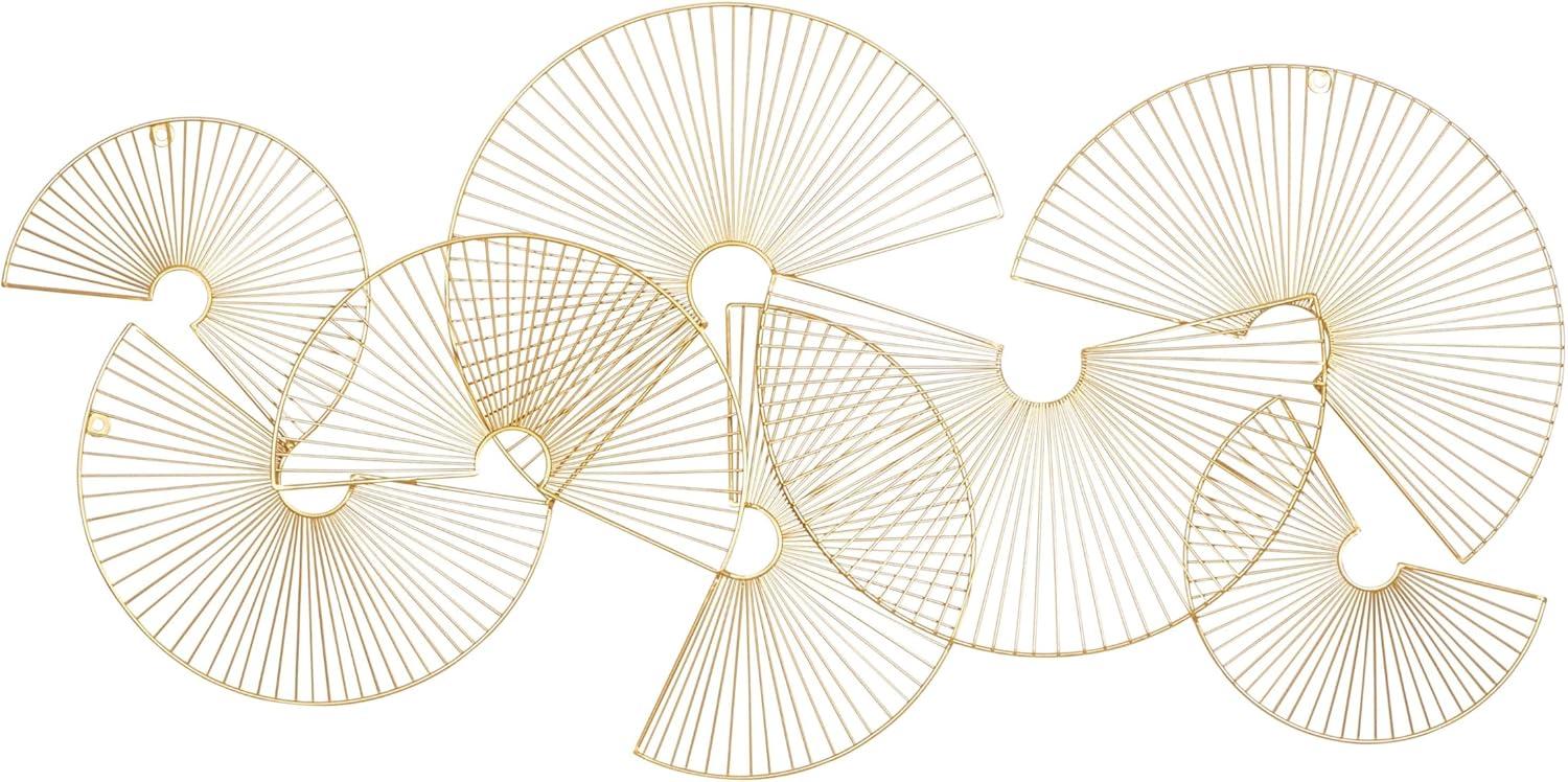 CosmoLiving by Cosmopolitan Gold Metal Half Moon Sunburst Wall Decor