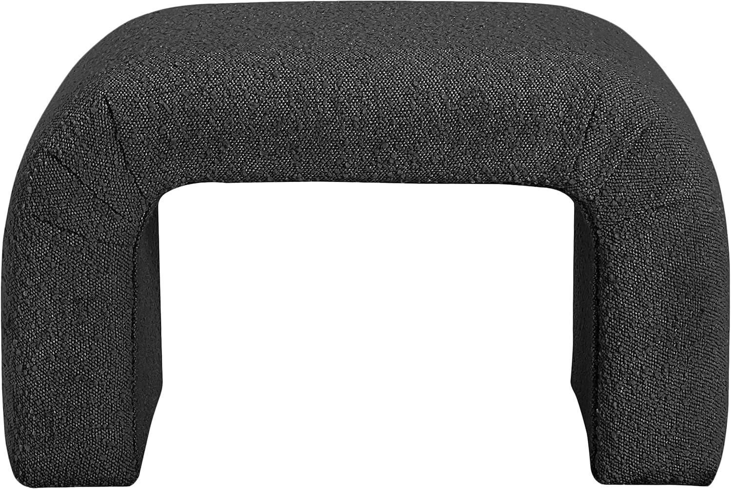 Meridian Furniture Niagara Black Boucle Fabric Bench