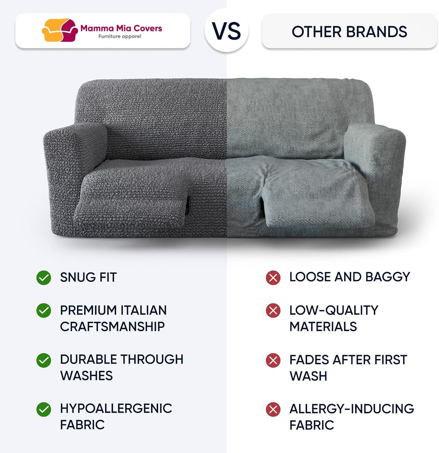 Stretchy Slipcover for Recliner Sofa - Easy to Clean & Durable - Microfibra Collection