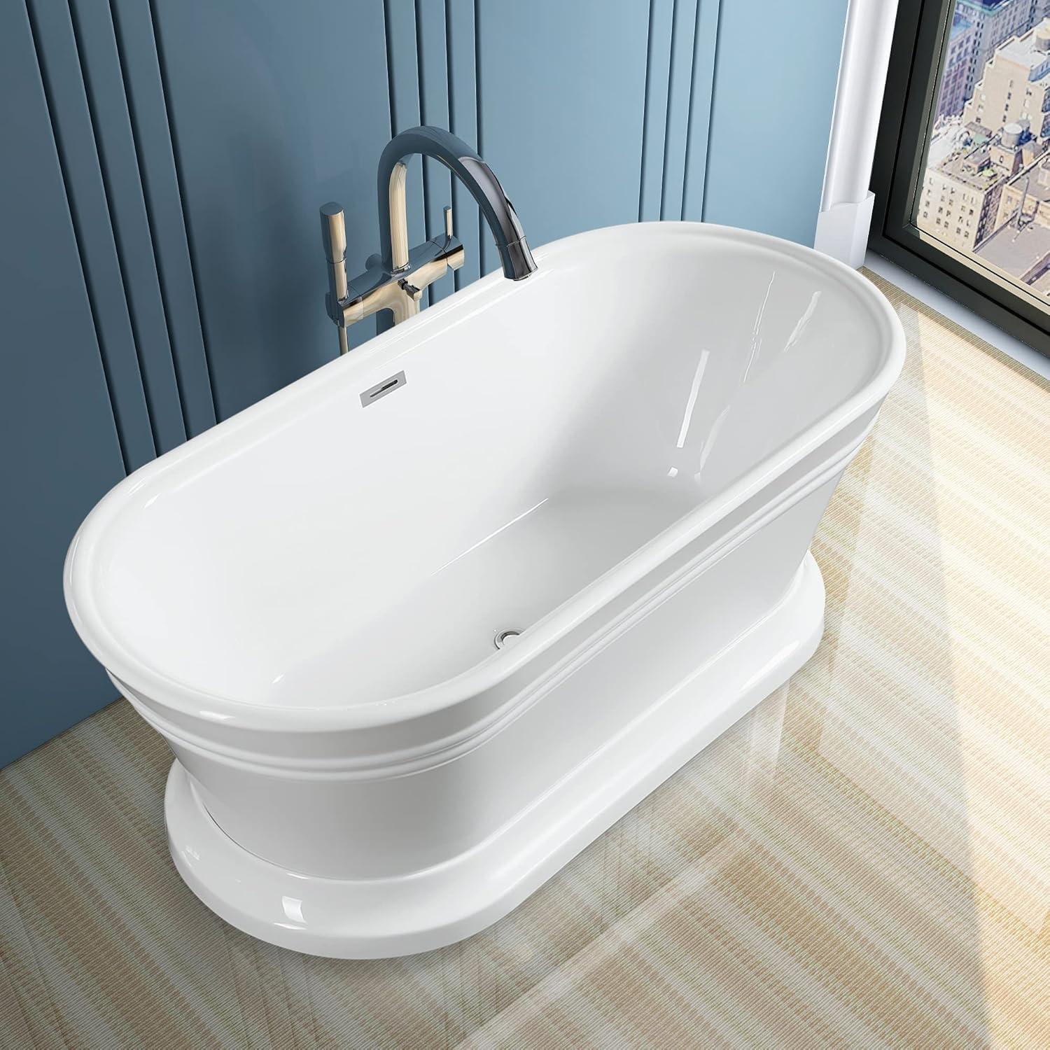 Athena 67" x 31" Freestanding Soaking Acrylic Bathtub