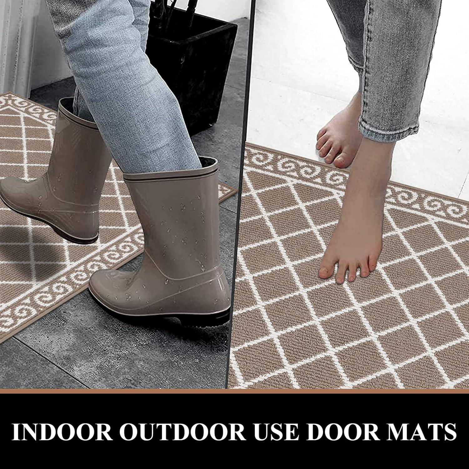 HEBE Indoor Door Mat 32"x48" Non Slip Front Door Welcome Mats Washable Shoe Mats Dirt Trapper for Entryway Low Profile Kitchen Carpet for Entrance Hallways Entrance Mat for Dogs