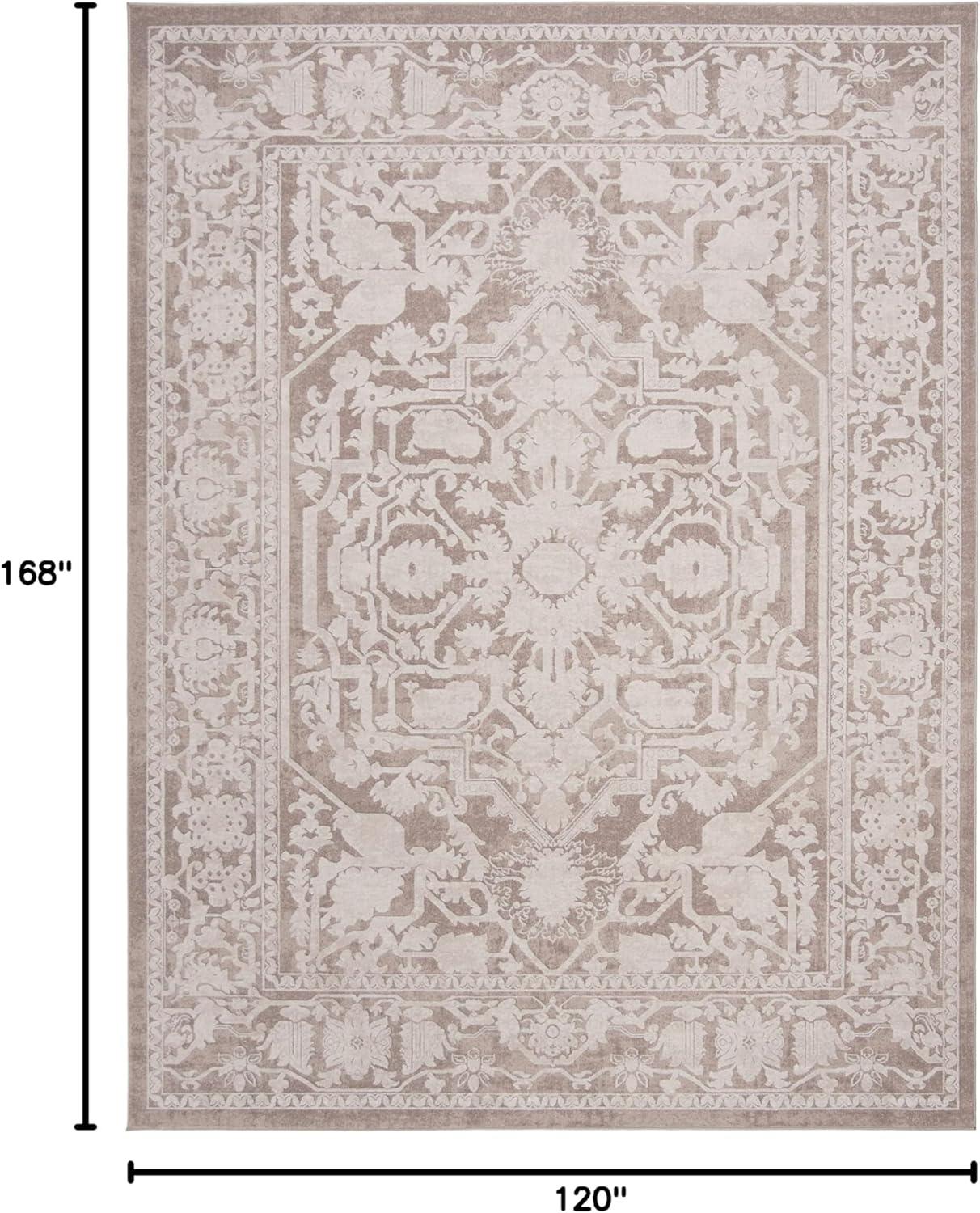 SAFAVIEH Reflection Collection Area Rug - 10' x 14', Beige & Cream, Vintage Distressed Design, Non-Shedding & Easy Care, Ideal for High Traffic Areas in Living Room, Bedroom (RFT665A)