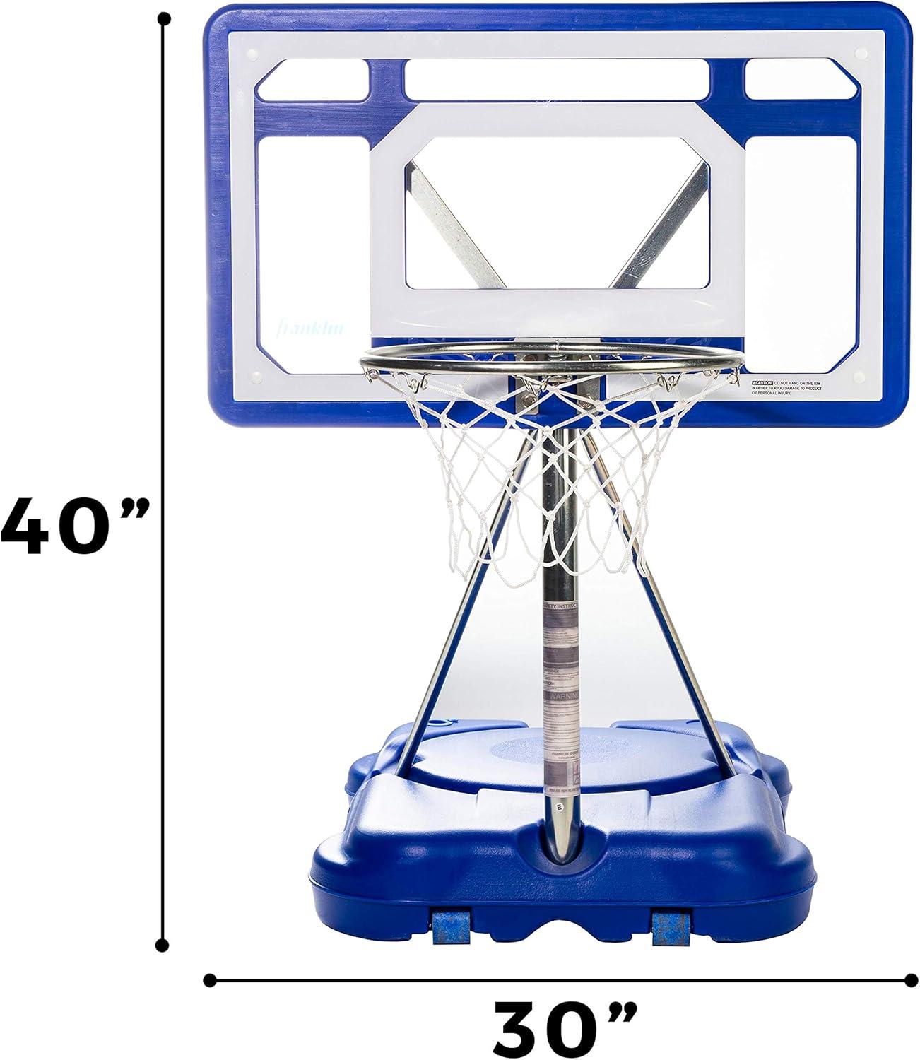 Portable Blue and White Steel Poolside Basketball Hoop