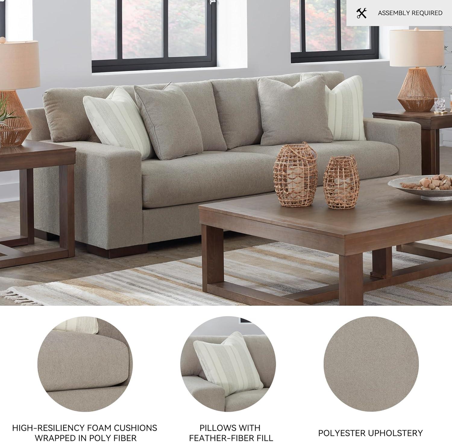 Maggie 96" Square Arm Sofa with Reversible Cushions