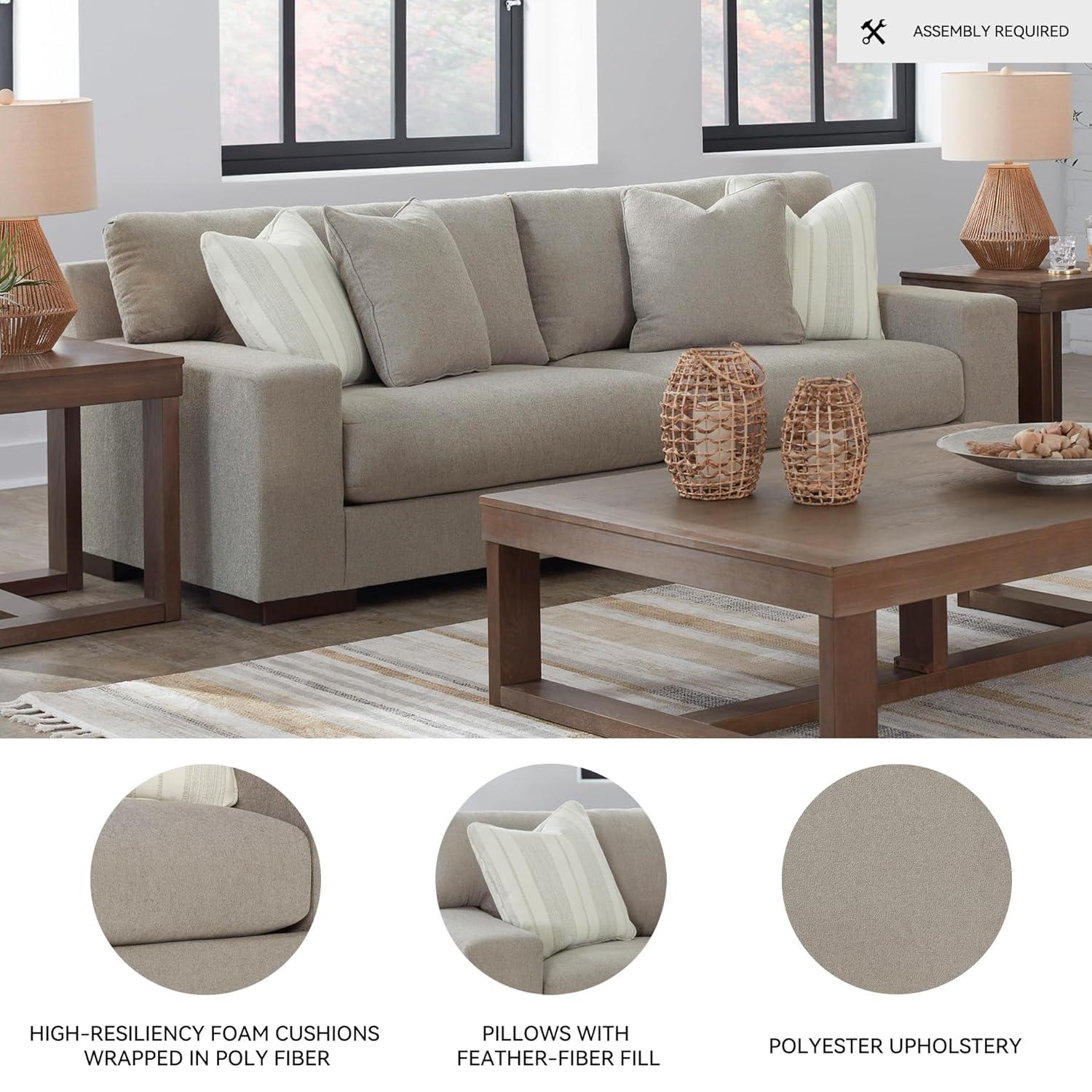 Maggie 96" Square Arm Sofa with Reversible Cushions