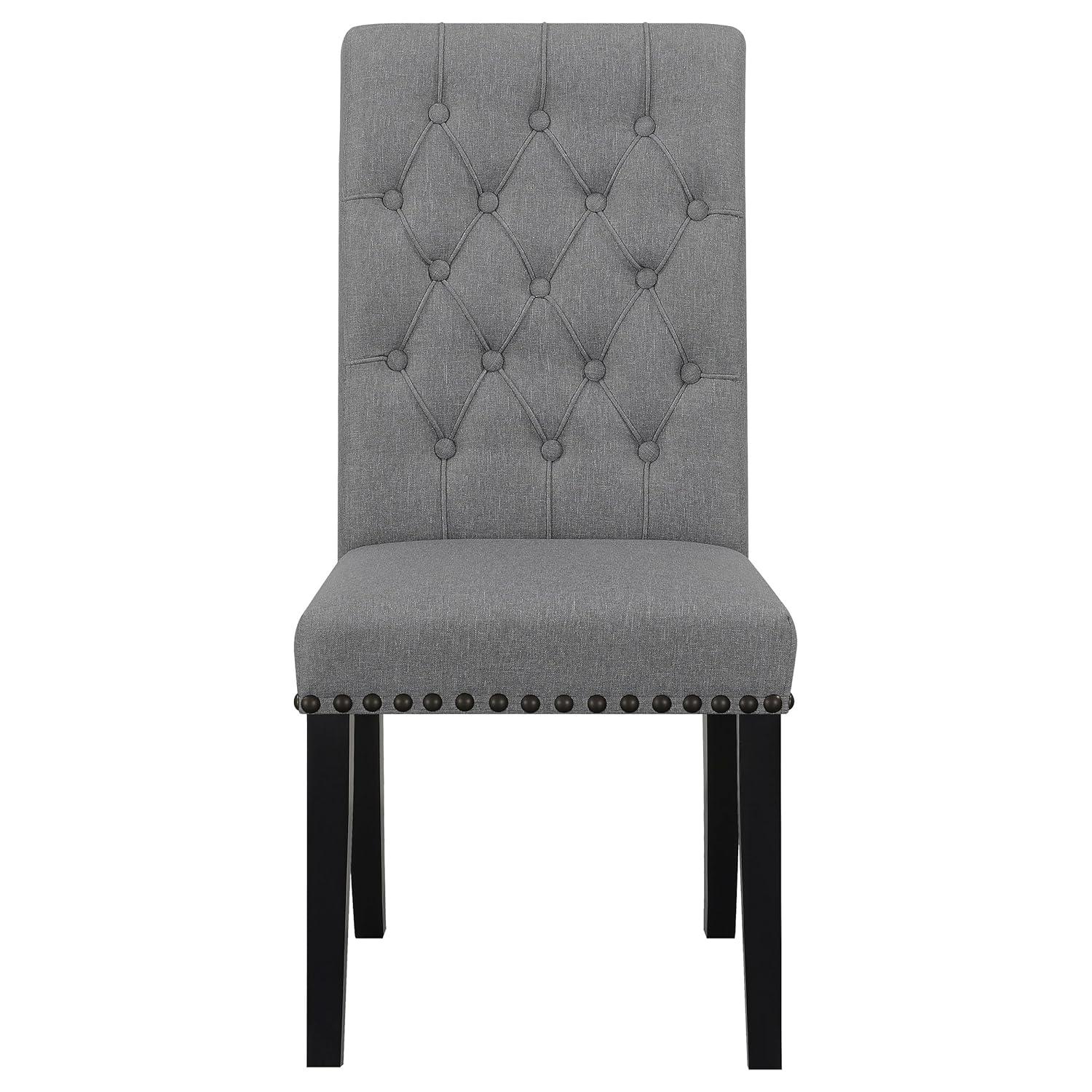 Coaster Upholstered Traditional Fabric Dining Chairs in Gray
