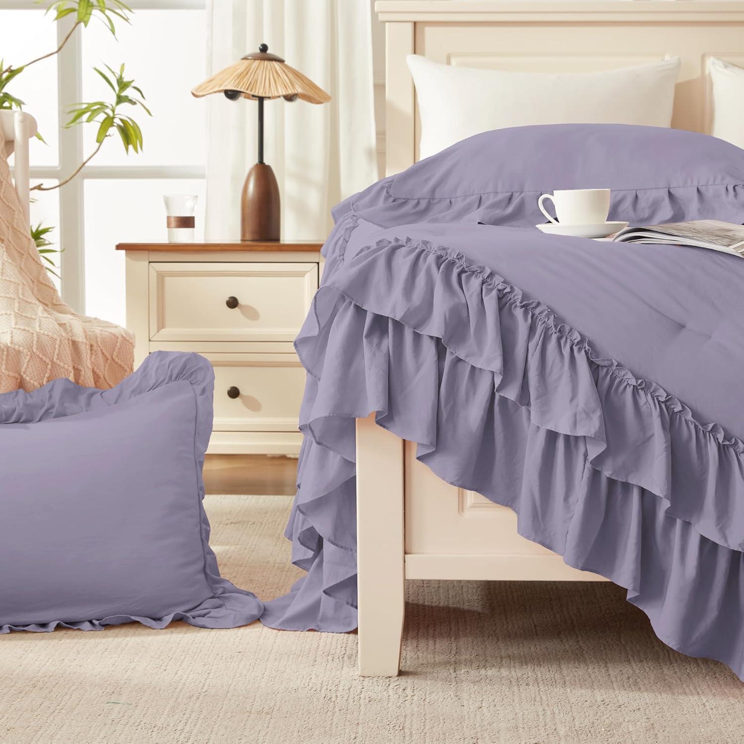 Bedding Comforter Set Grayish Purple - 3 Piece - Full