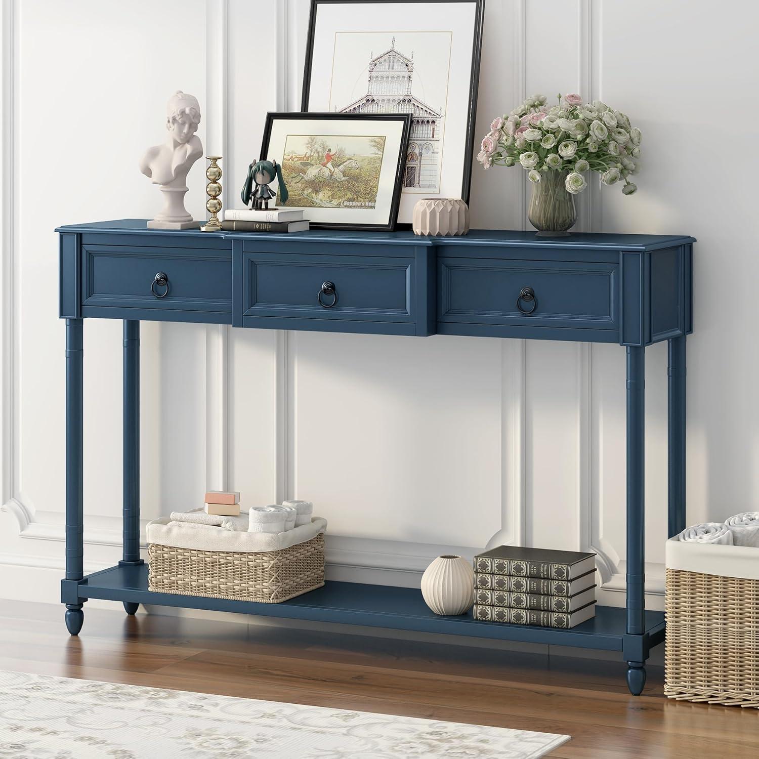 Console Table Sofa Table With Drawers For Entryway