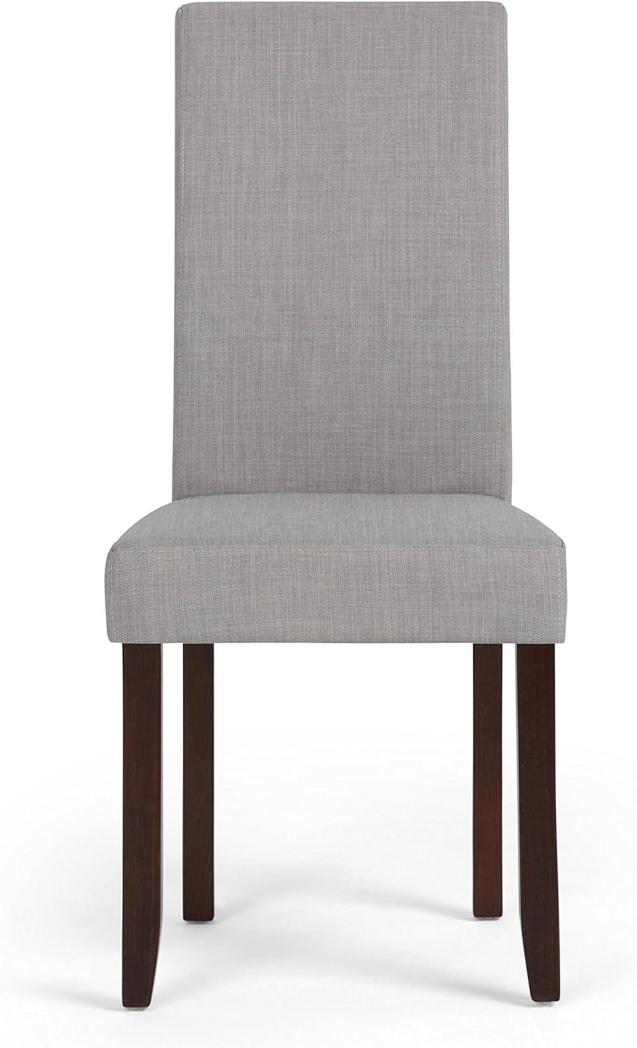 Elegant Dove Grey Linen Upholstered Parsons Dining Chair