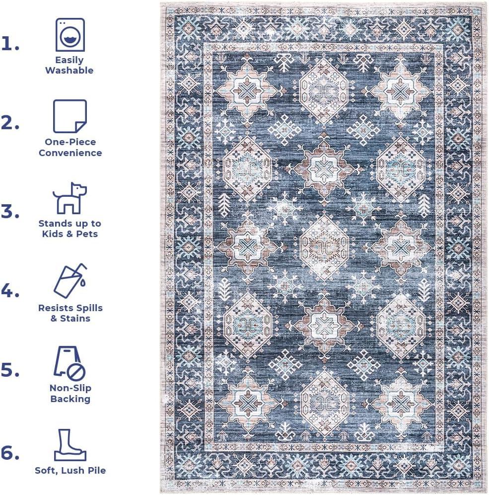 Nuloom Finley Machine Washable Vintage Distressed Indoor Area Rug