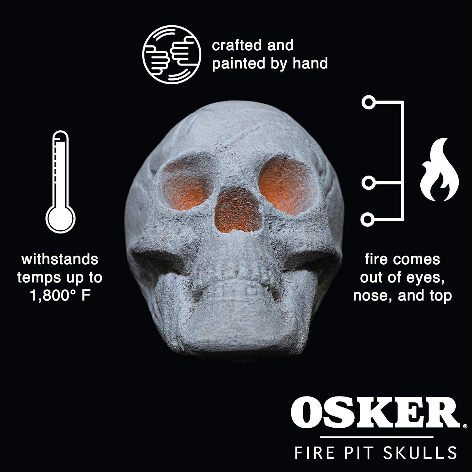 Kepooman Halloween Decorations,Halloween Fire Pit Skull Halloween Decoration-Beige