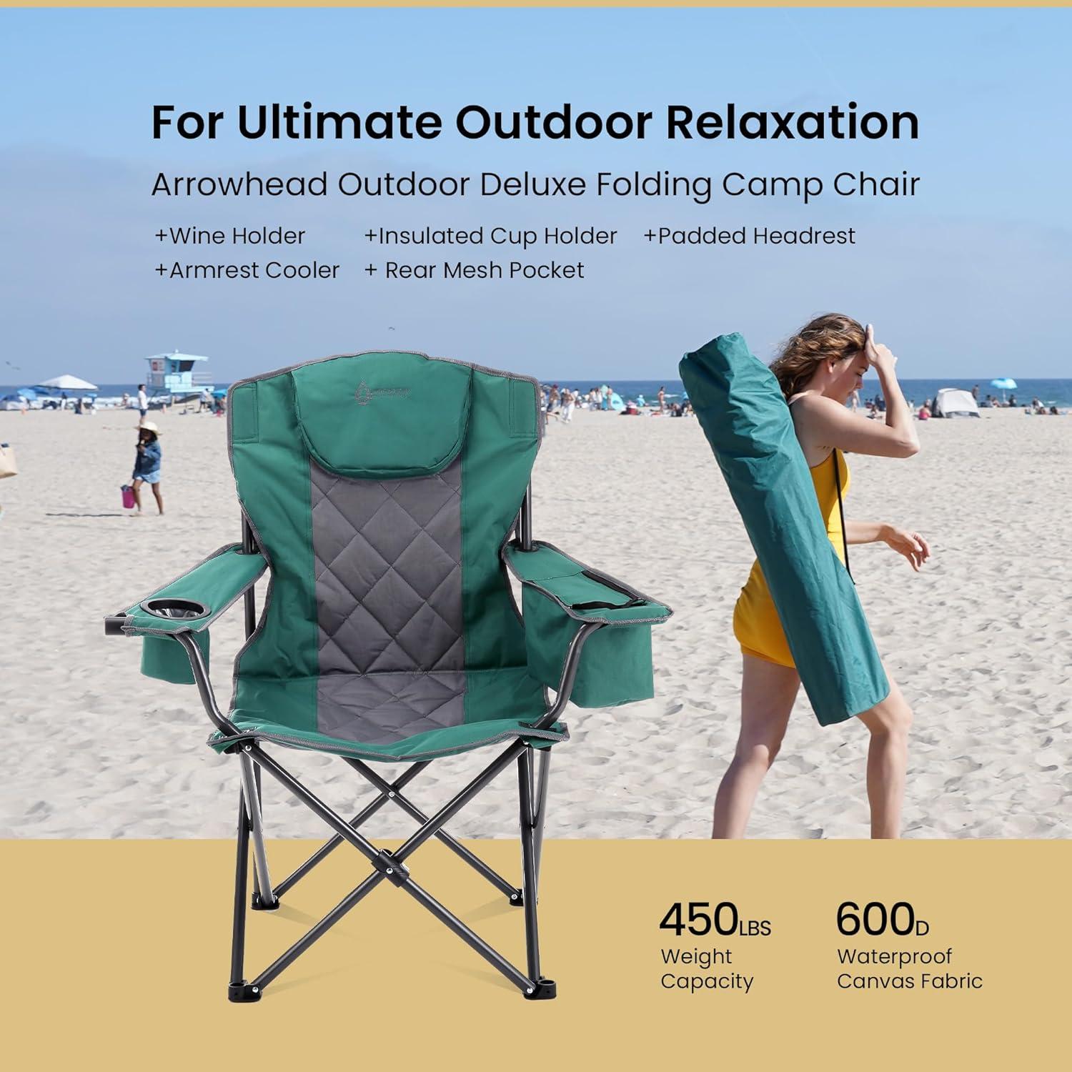 Folding Camping Chair with Cushions