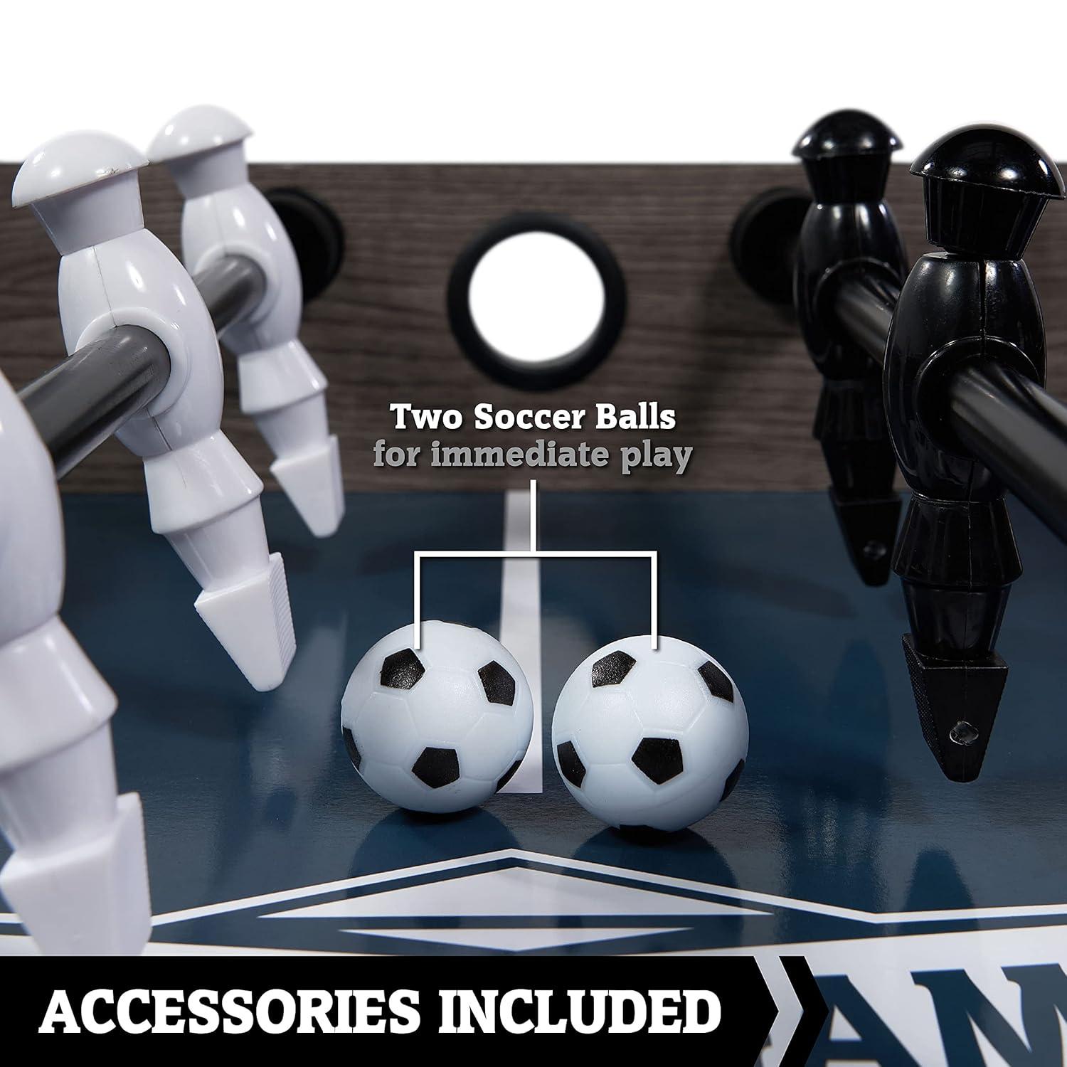 Phantoscope Hall Of Games Foosball Tables Multiple Styles, Soccer With Durable & Stylish Designs With Tabletop Sports Soccer Balls, Perfect For Family Game Rooms,Wood Grain/Red,Engineered Wood, Wood, Plastic, Metal