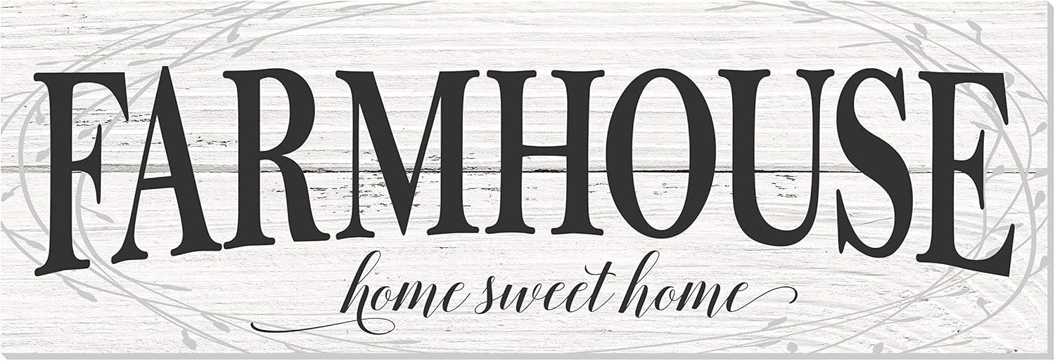 Farmhouse Home Sweet Home Rustic Wood Farmhouse Wall Sign 6x18