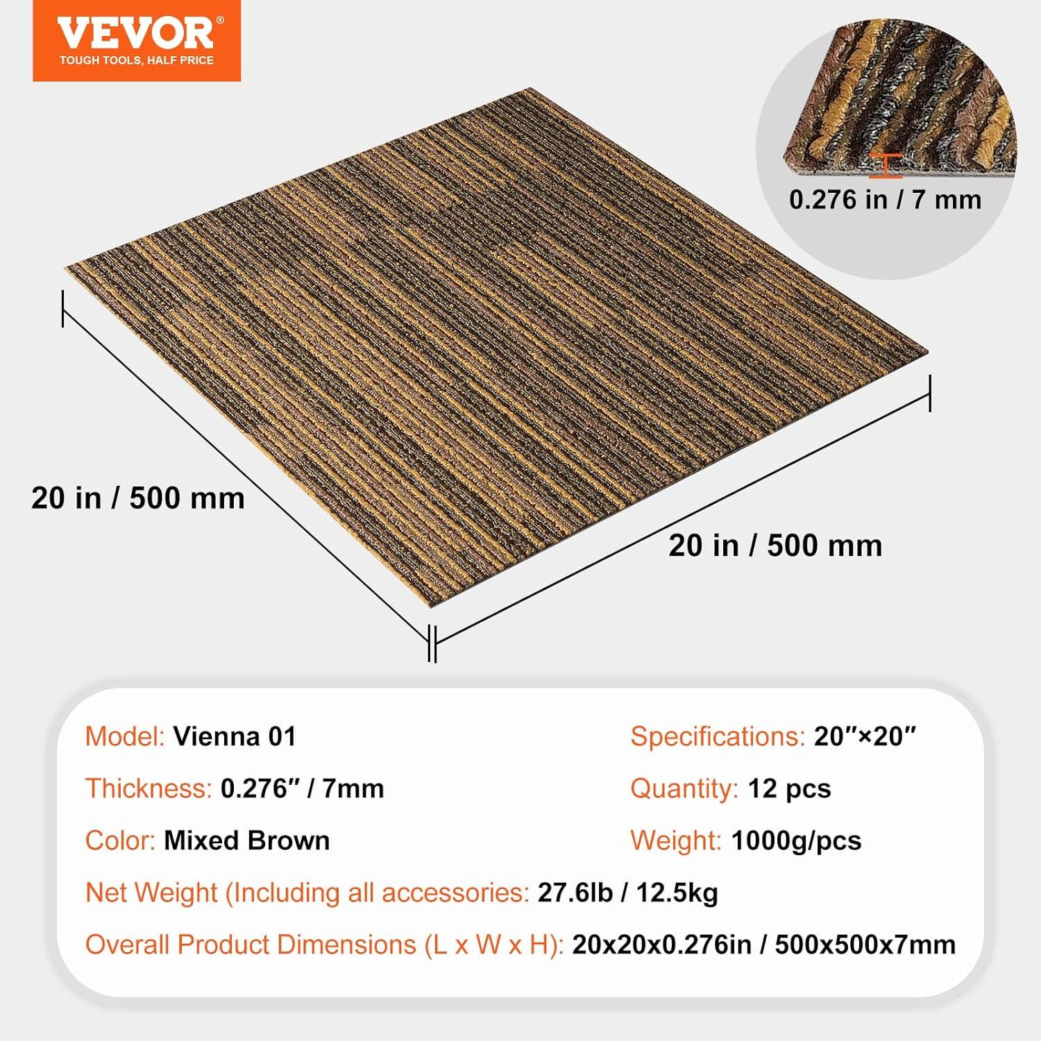 20'' W x 20'' L Level Cut And Loop Polyester Carpet Tile