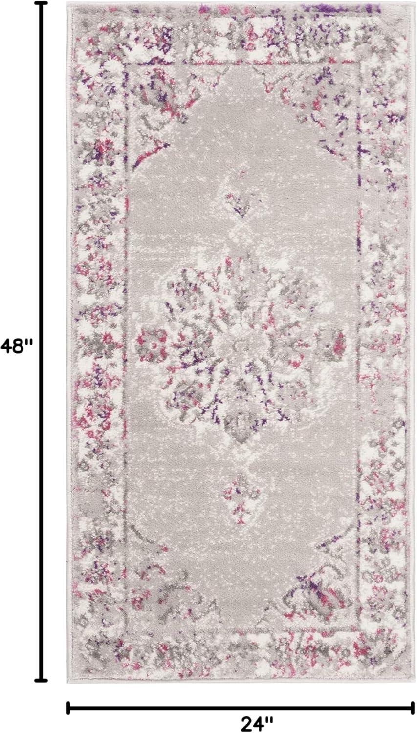 SAFAVIEH Skyler Nikeisha Floral Area Rug, Grey/Pink, 2' x 4'