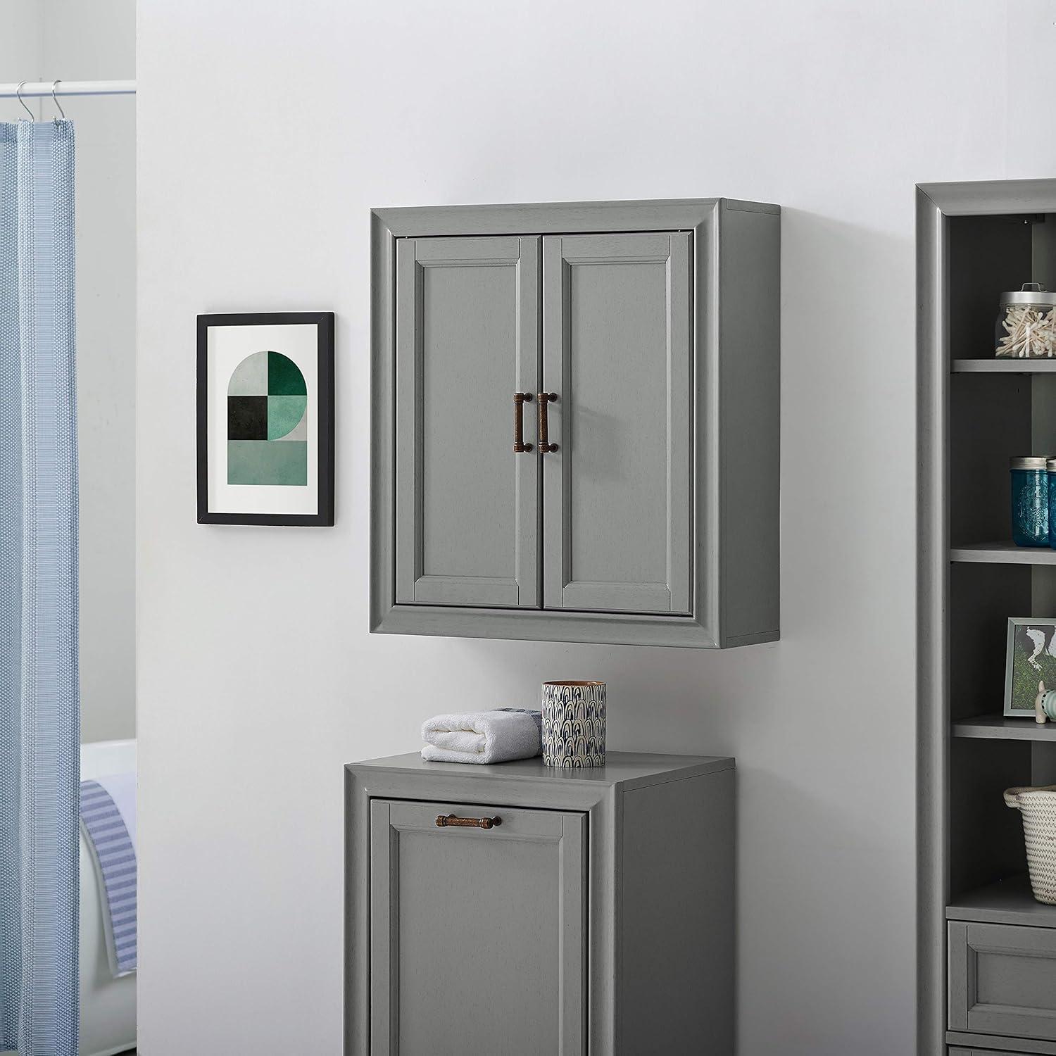 Tara Wall Decorative Wall Cabinet Gray - Crosley