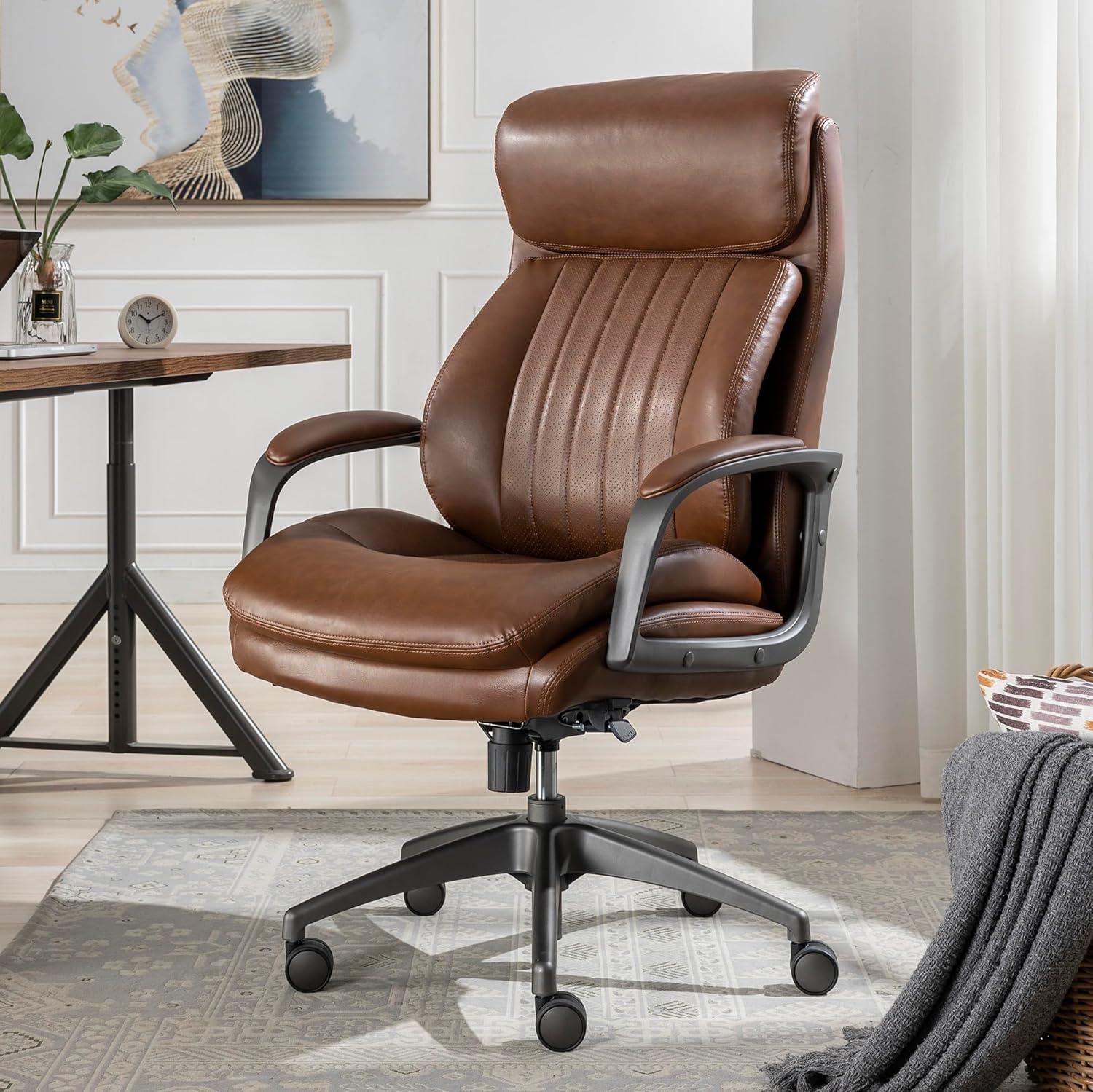 La-Z-Boy La-Z-Boy® Nova Executive Office Chair, Patented AIR Ergonomic Support Technology®, High-Back Premium Comfort & Support, Vegan PU Leather