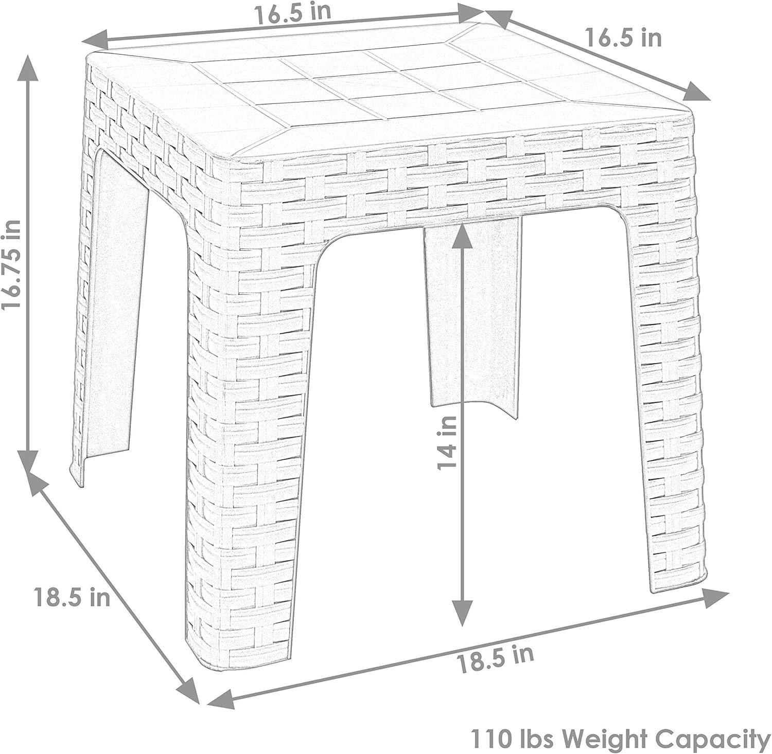 Sunnydaze 18" Brown Polypropylene Patio Side Table