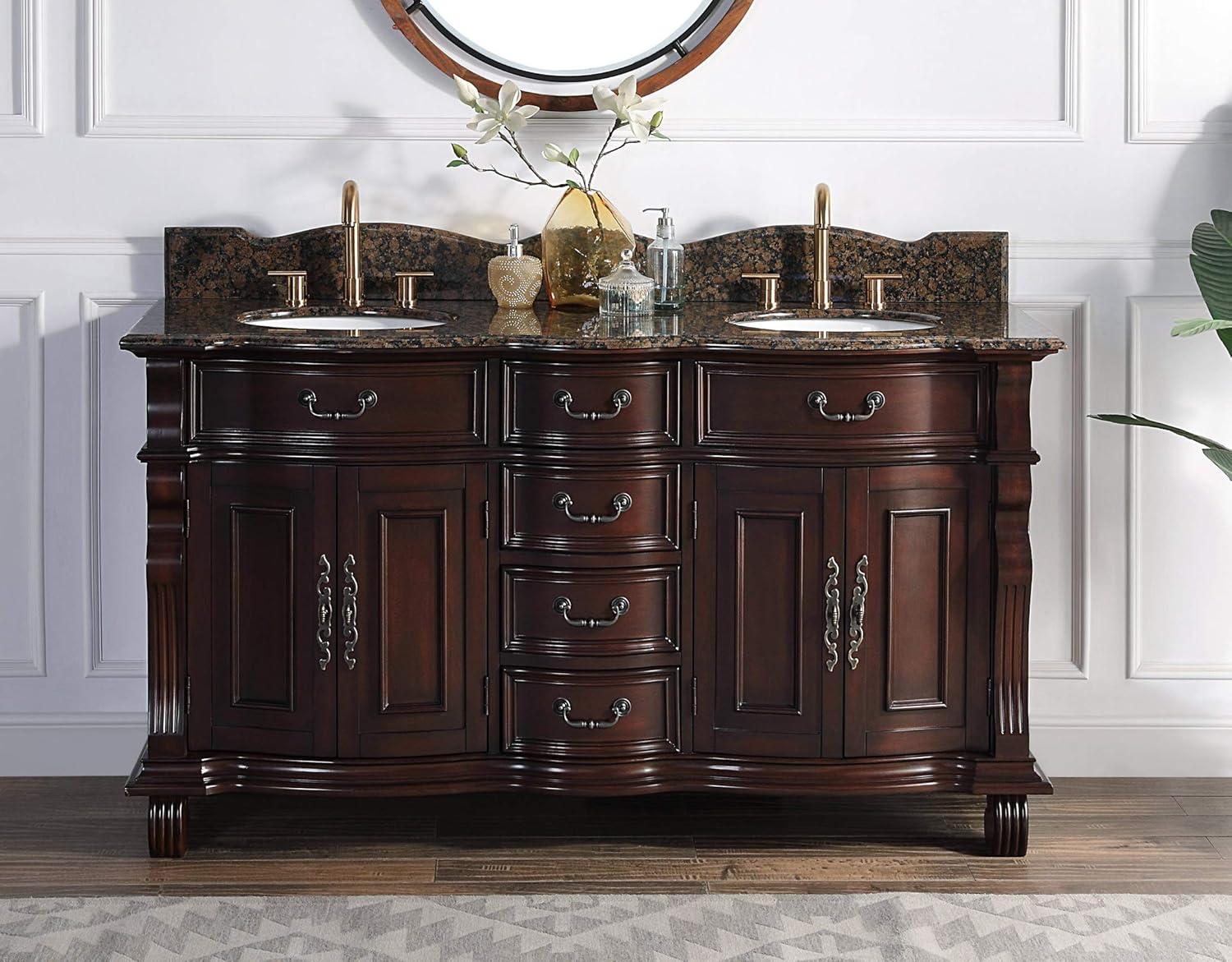 64" Timeless Classic style Hopkinton Double Sink Bathroom Vanity