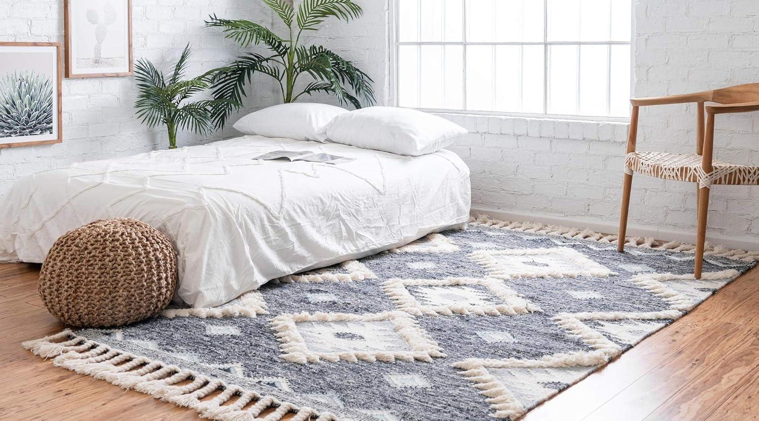 Unique Loom 5' 1 x 8' 0 Mesa Papago Dark Blue Area Rug