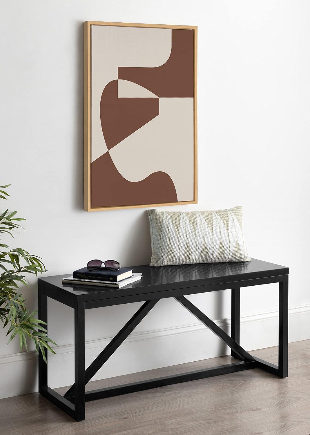 Kate and Laurel Sylvie Eye Catching Sleek Abstract 4 Brown and Beige Framed Canvas Wall Art by The Creative Bunch Studio, 23x33 Natural, Modern Contemporary Line Art Wall Decor