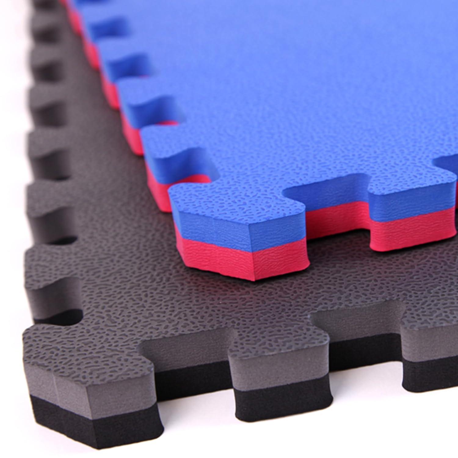 Flooringinc 1" Mma Interlocking Foam Tiles, 3'X3', Red/Blue, 5 Tile Pack (Set of 5)