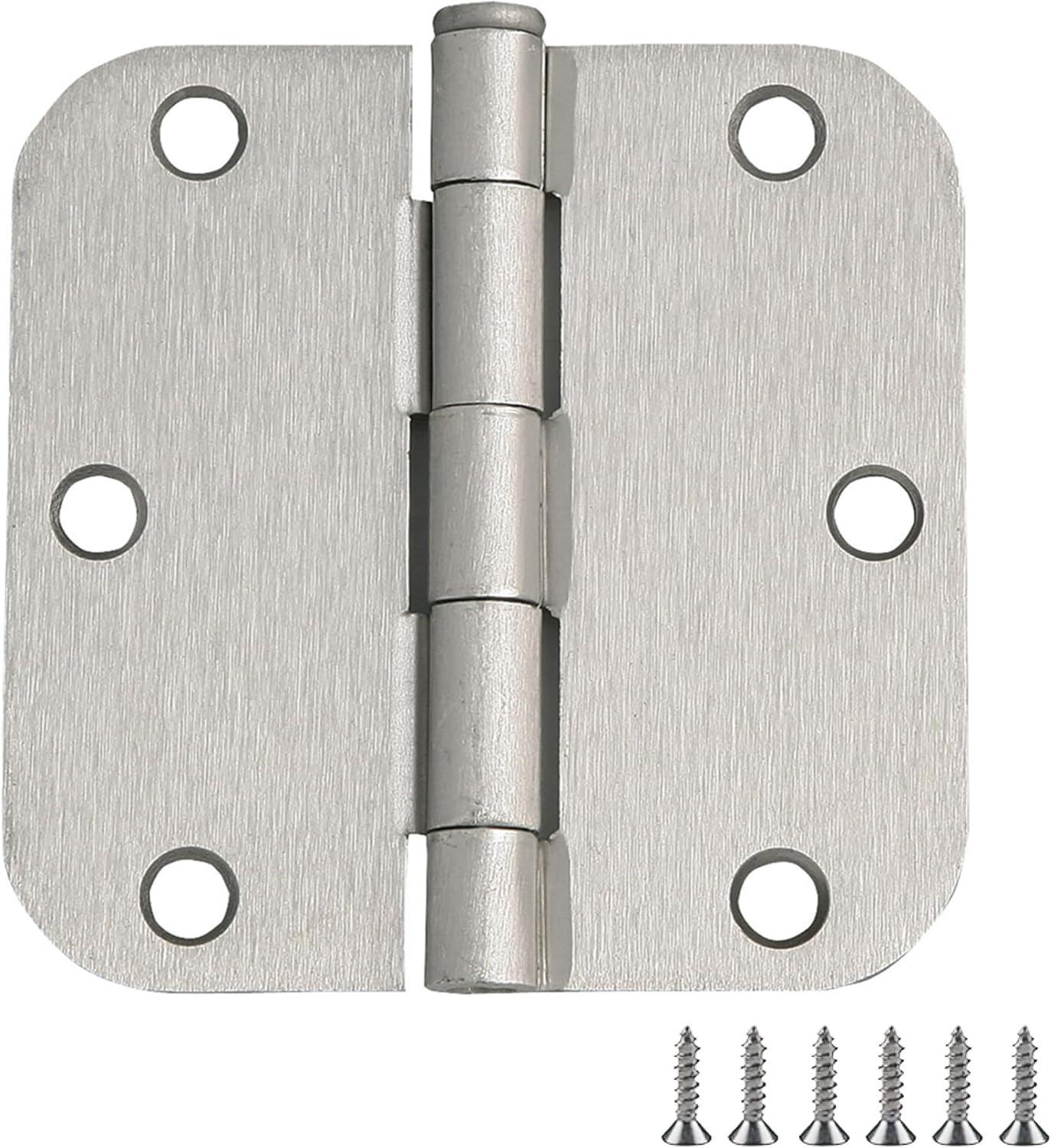 Satin Nickel 3.5-Inch Steel Butterfly Door Hinges, 9-Pack