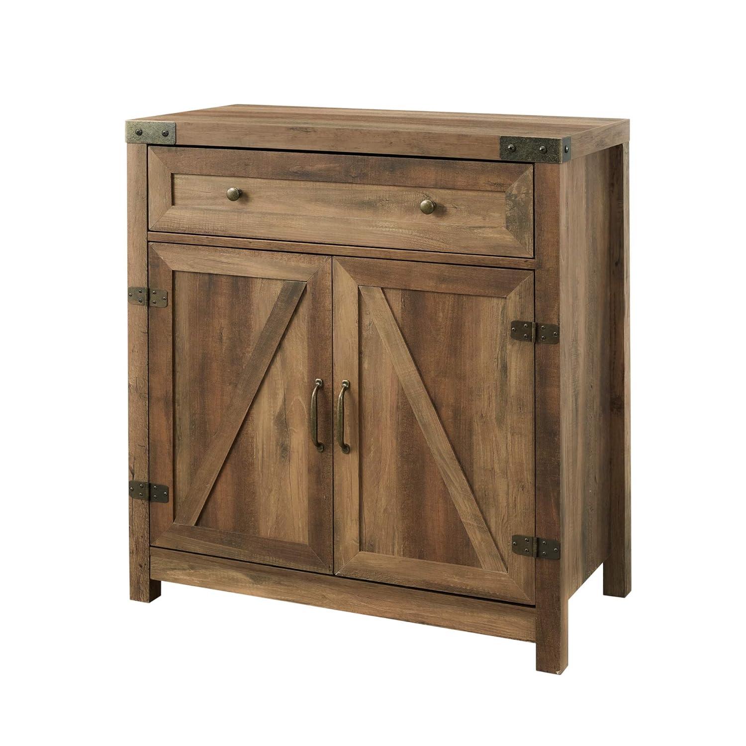 Gabinete Decorativo para Puerta de Granero de 30" en Roble Rústico