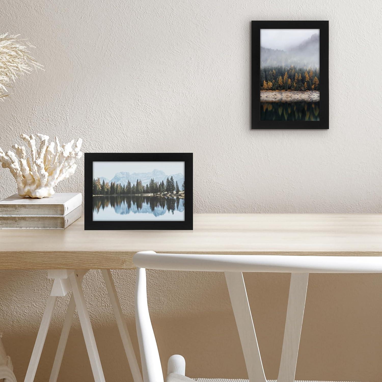 Americanflat 5.5x8.5 Picture Frame with Shatter-Resistant Glass - Gallery Style Frame with Engineered Wood - Signature Collection - Black
