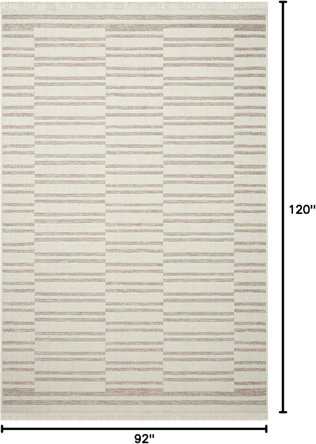 Malibu II Indoor / Outdoor Rug by Amber Lewis x Loloi - Ivory and Dove / 7'8" x 10'