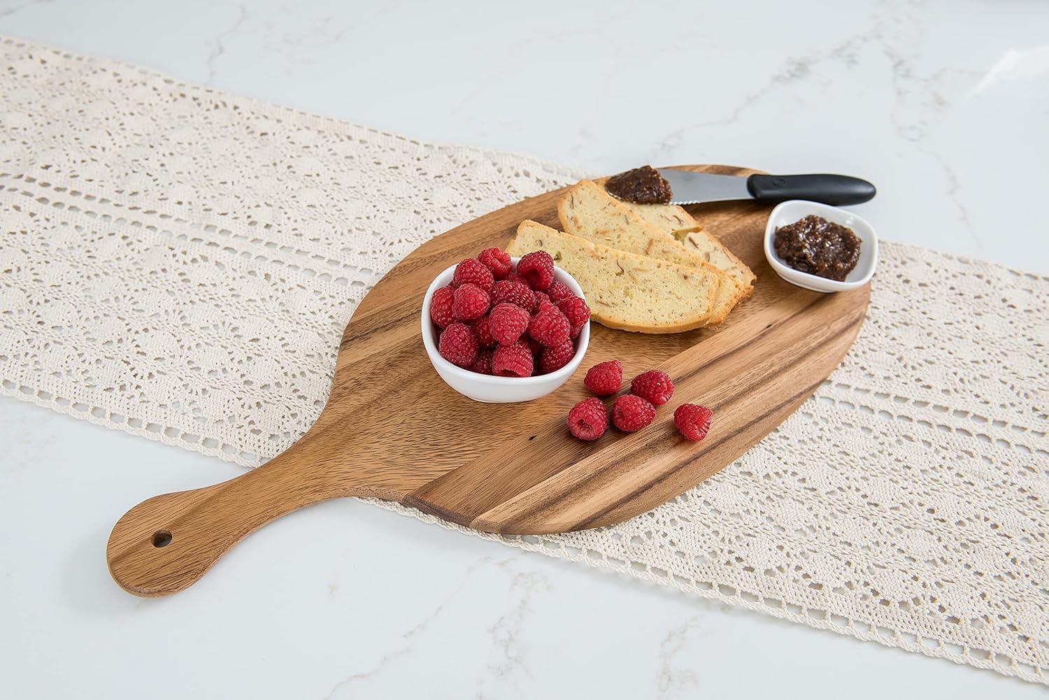 Acacia Wood Oblong Paddle Board Serving Tray