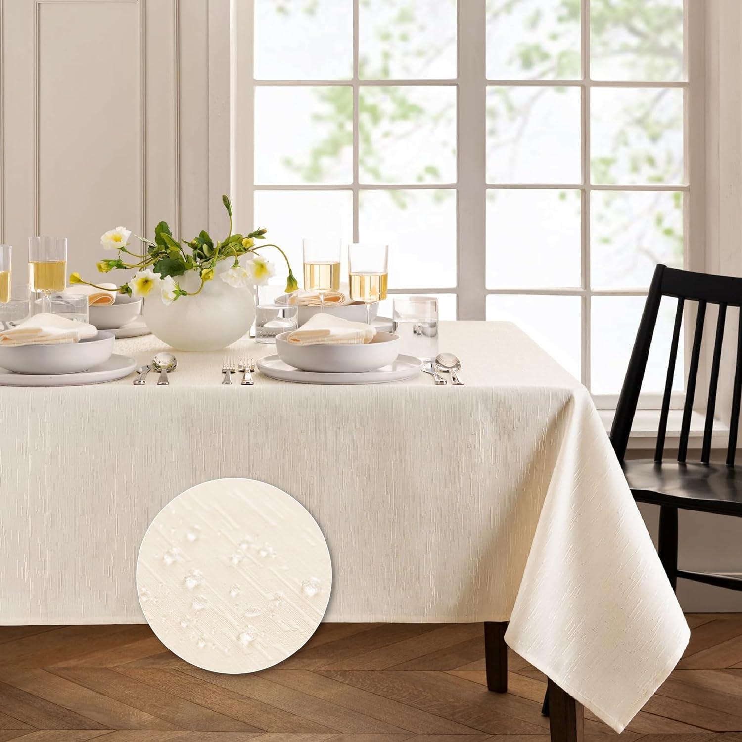 Elrene Continental Solid Texture Water and Stain Resistant Tablecloth - Elrene Home Fashions