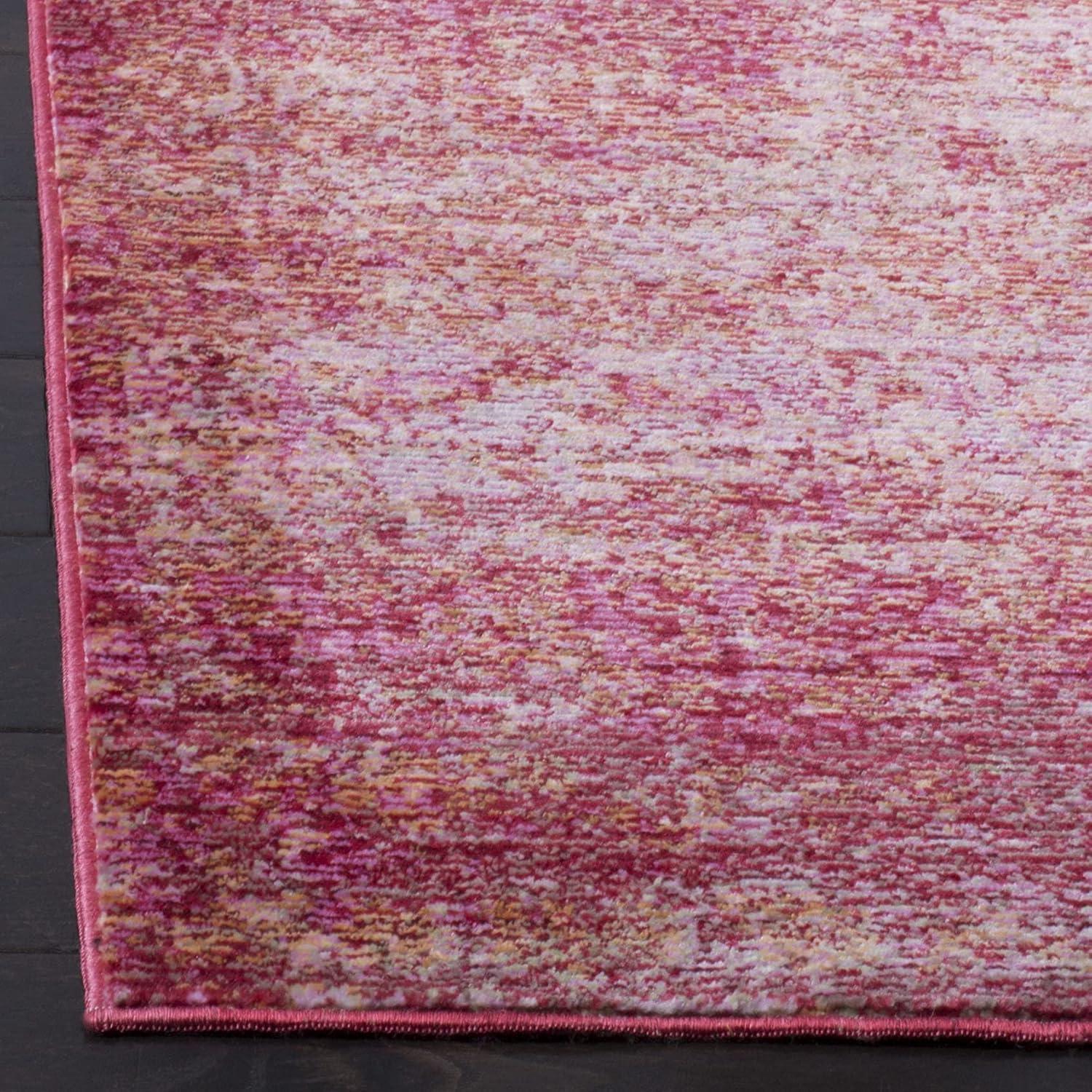 SAFAVIEH Mystique Durward Overdyed Polyester Area Rug, Fuchsia/Multi, 4' x 6'