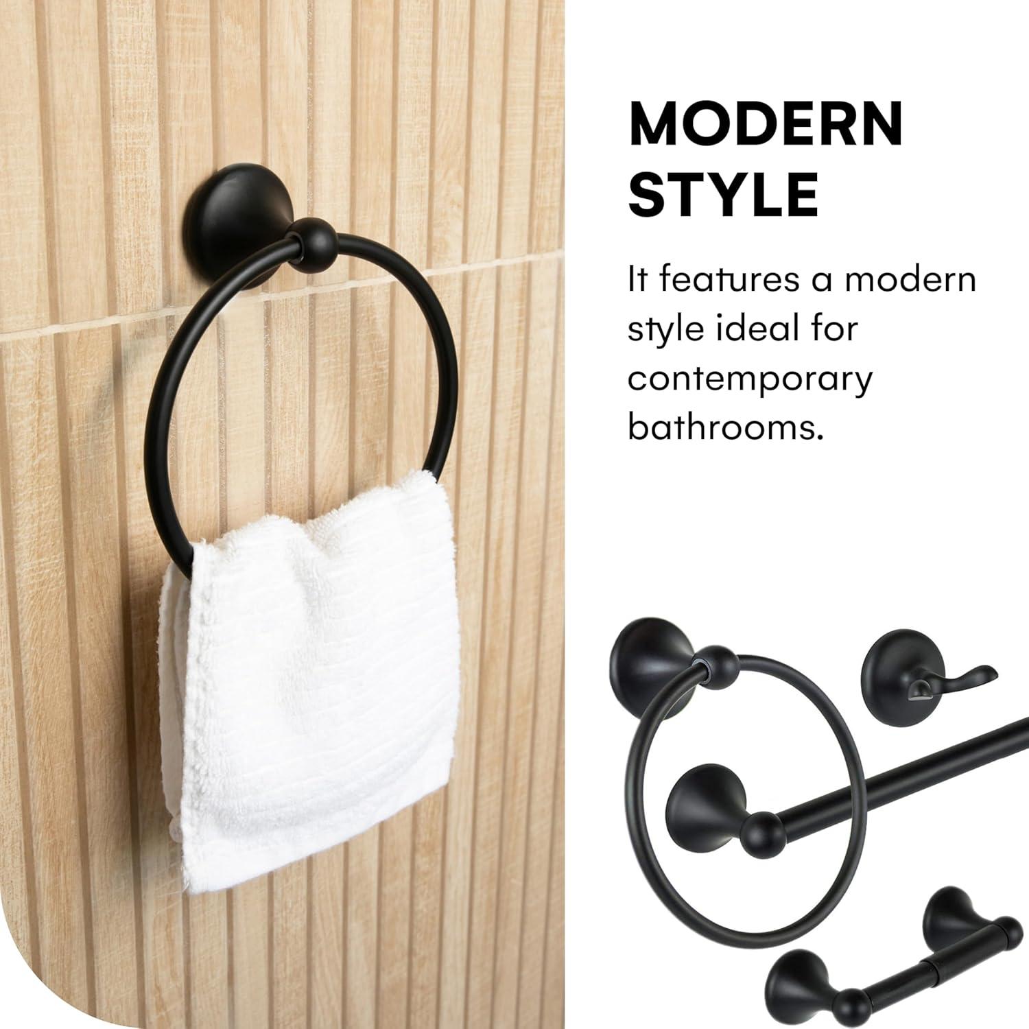 Bathroom Hardware Accessory Set Includes 24 Towel Bar, Toilet Paper Holder, Hand Towel