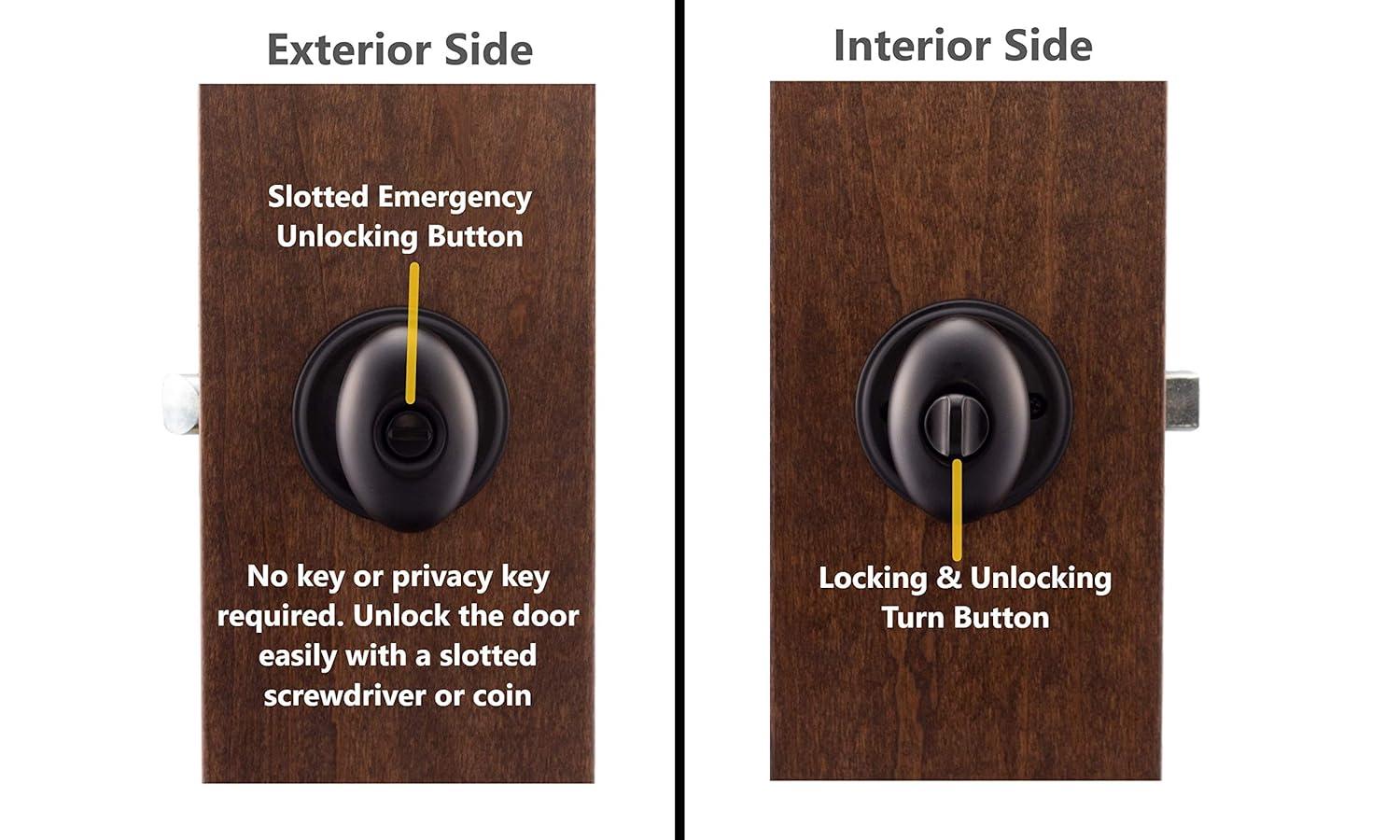 Copper Creek EK2030BC Egg Privacy Door Knob