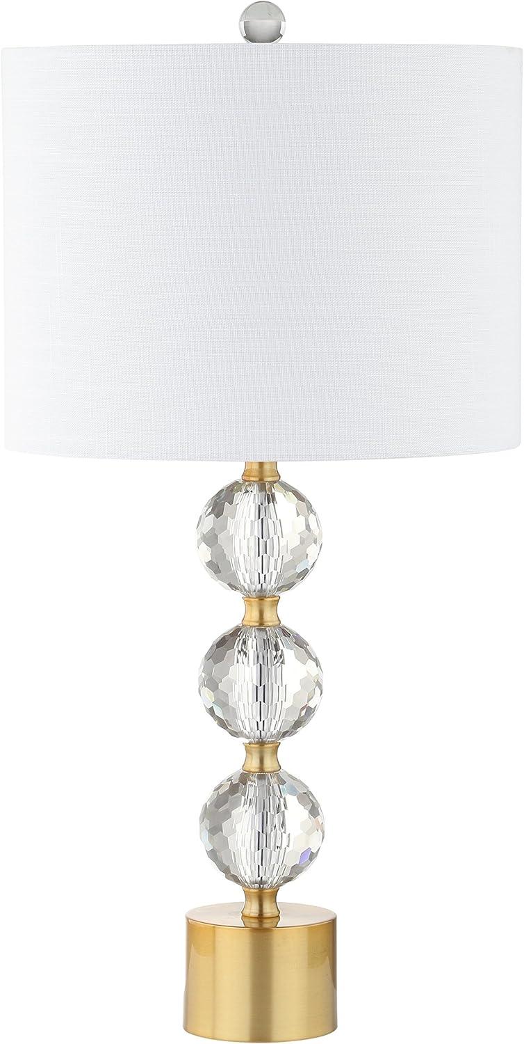 Ashley 25.25" Crystal LED Table Lamp, Clear/Brass