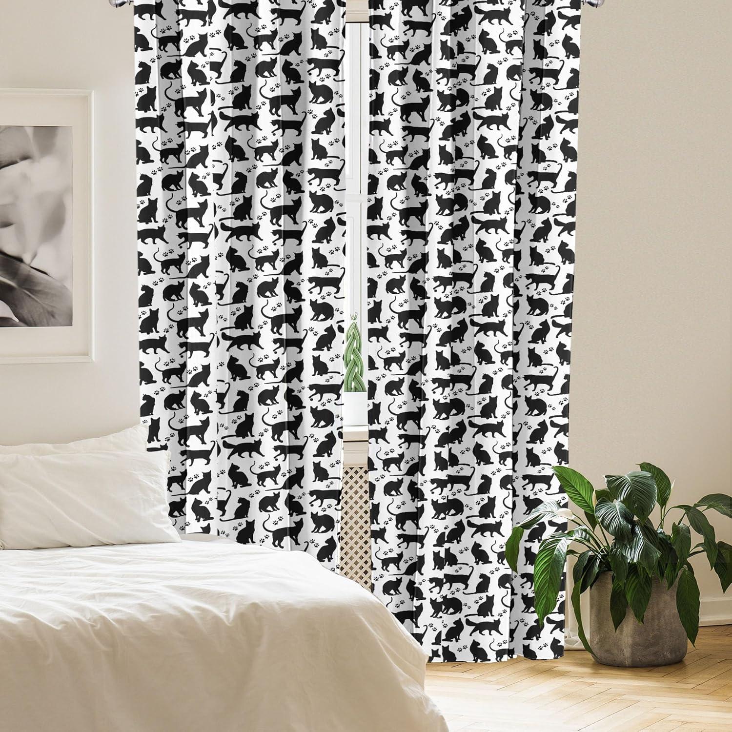 Ambesonne Semi-Sheer Rod Pocket Sliding Panel (Set of 2)