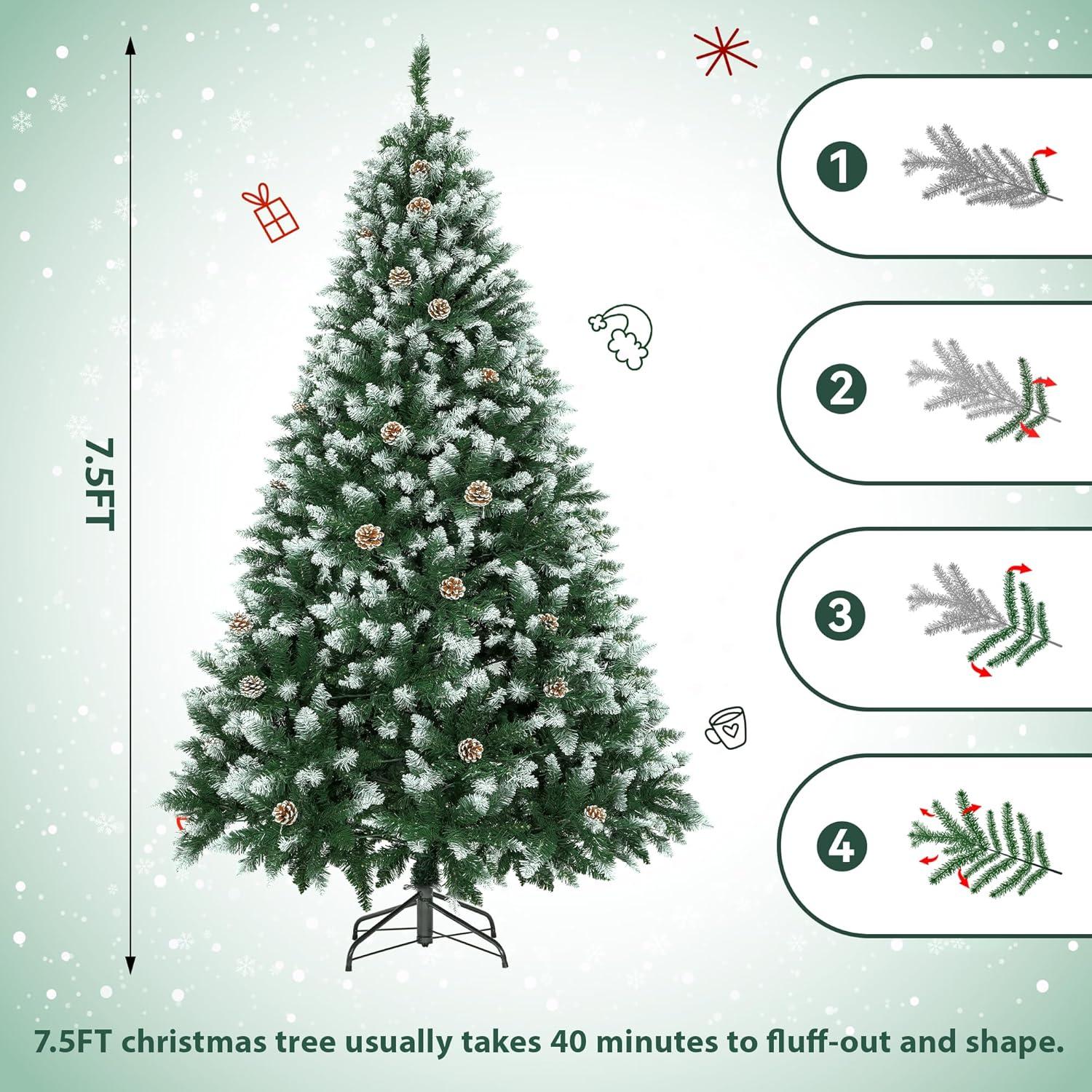 The Holiday Aisle® 6/7.5 FT Pre-Lit Artificial Christmas Tree with Warm White Lights