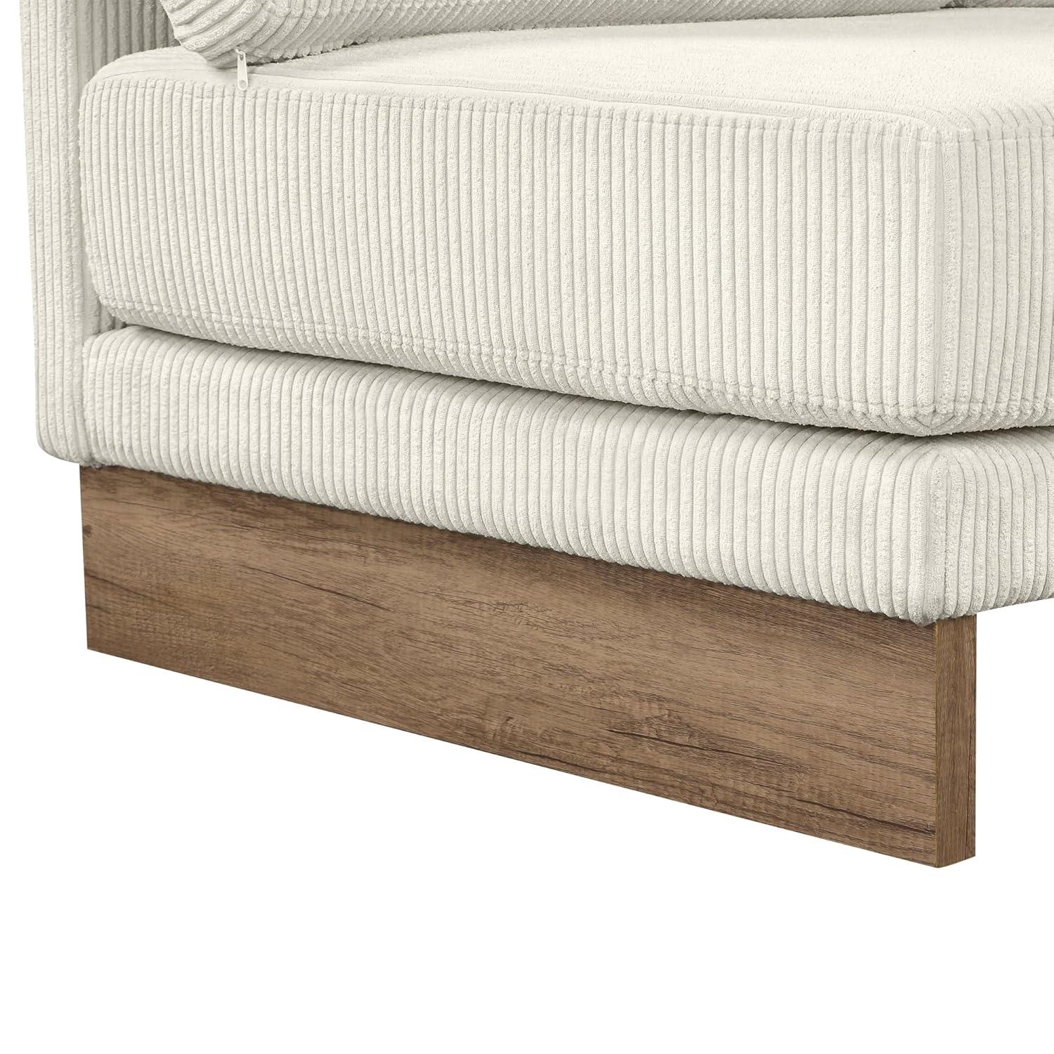 114" L-shaped Sofa Sectional Sofa with Two USB Ports and Two Power Sockets, A Storage Drawer and A Reversible Chaise Lounge for Living Room