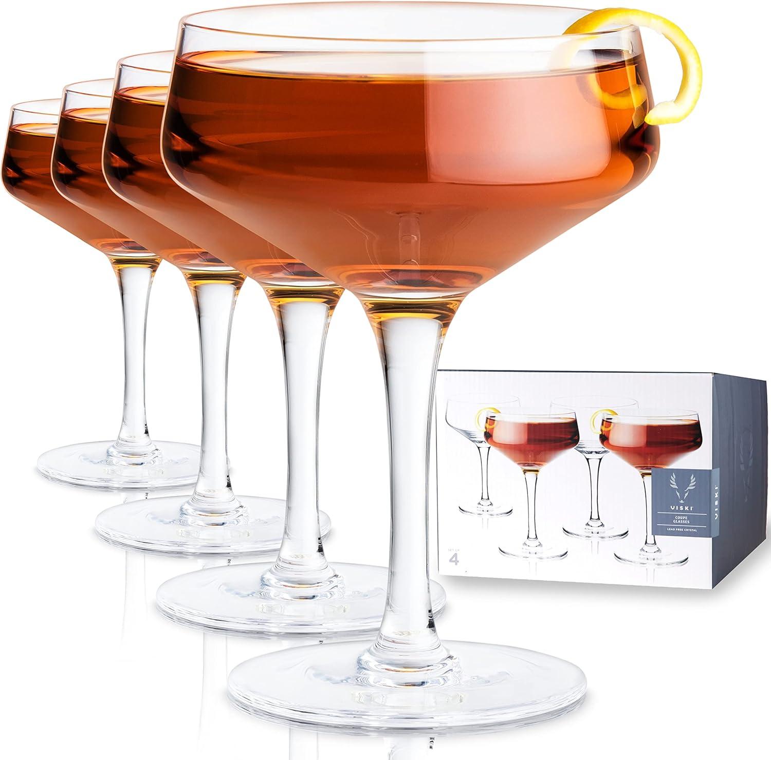 Raye Angled Crystal Coupe Glasses