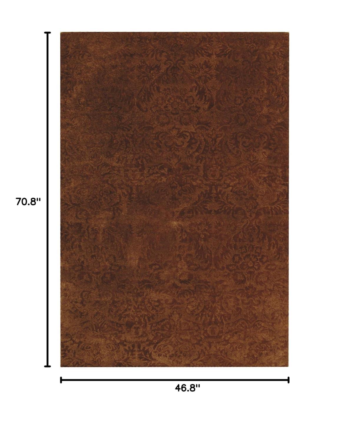 Martha Stewart Hand Tufted Viscos/Wool Damask Rug in Mahogany