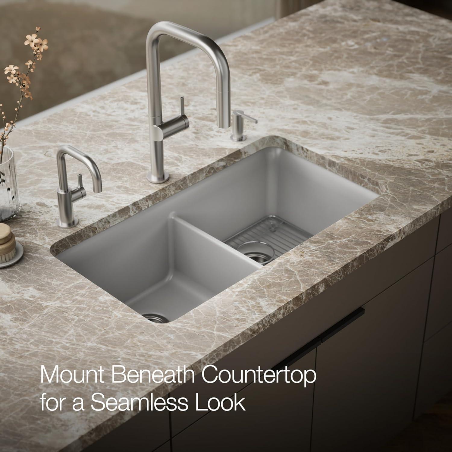 Cairn® 34" L x 18" W Under-Mount Double-Equal Kitchen Sink