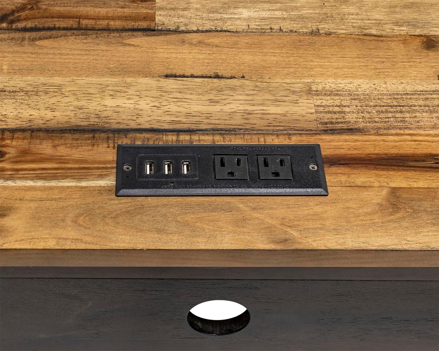 Canora Grey Shaan Executive Desk with Power Outlet