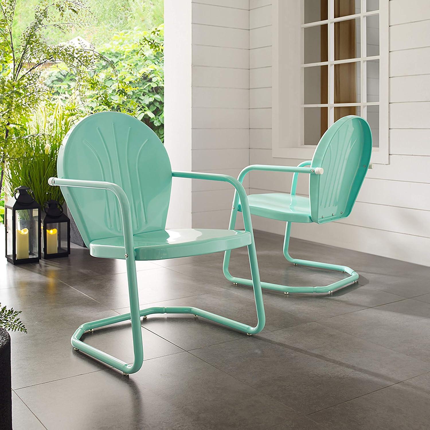 Griffith Aqua Metal Outdoor Lounge Chair