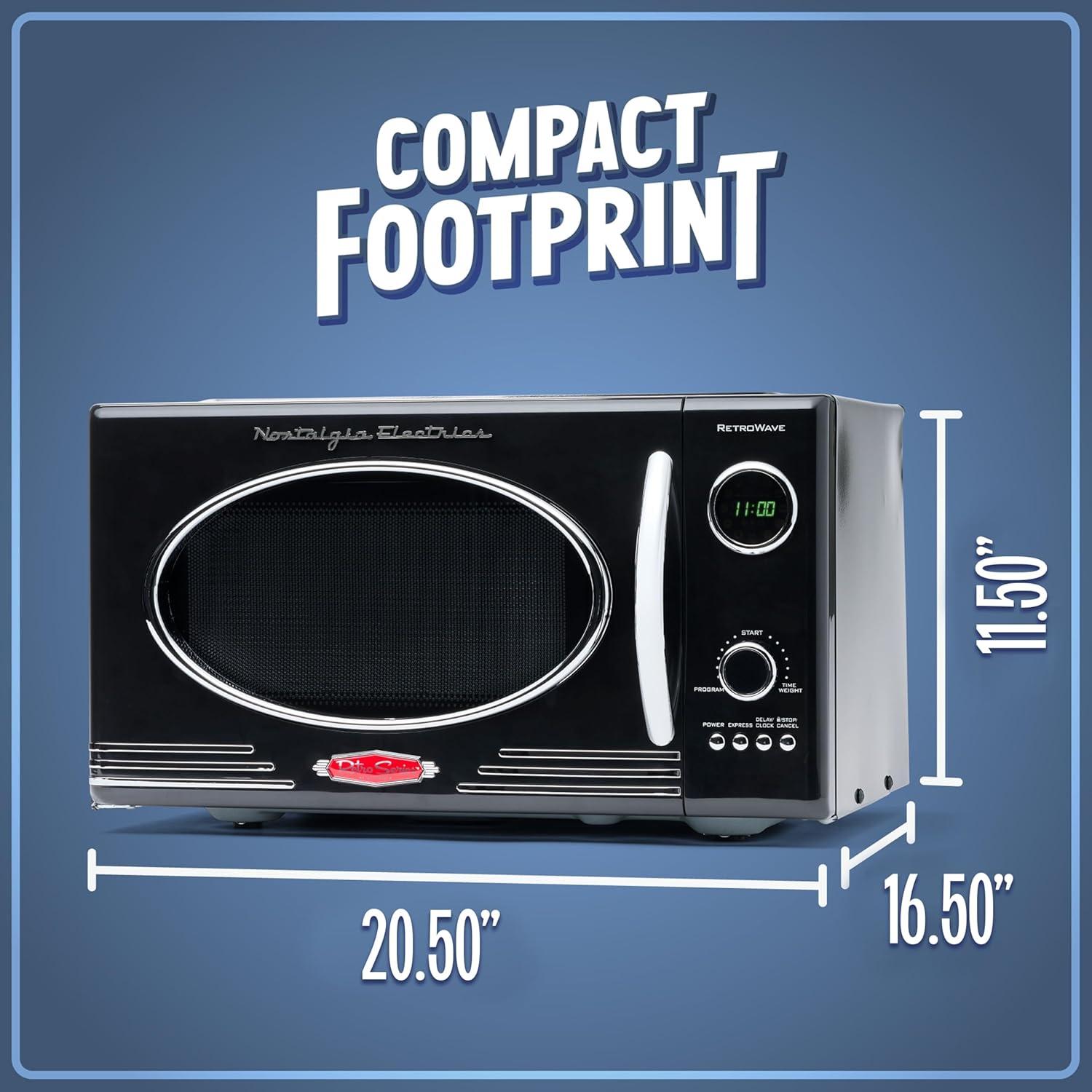 Nostalgia Retro 19" 0.9 cu ft. 800-Watt Countertop Microwave Oven