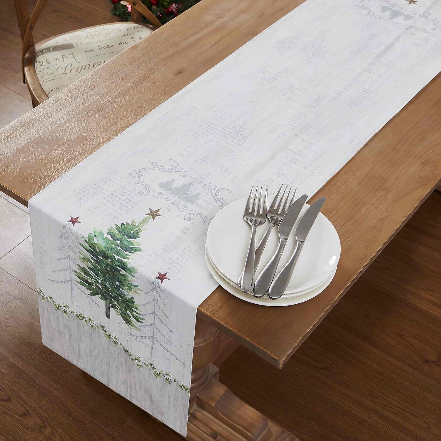 Avanti Linens - Table Runner, Tabletop Accessories, Christmas Decorations, 14" x 72" (Trees Collection)